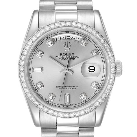 rolex president platinum|Rolex platinum president with diamonds.